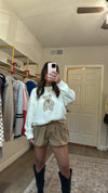 Poplin Puff Shorts - TAN