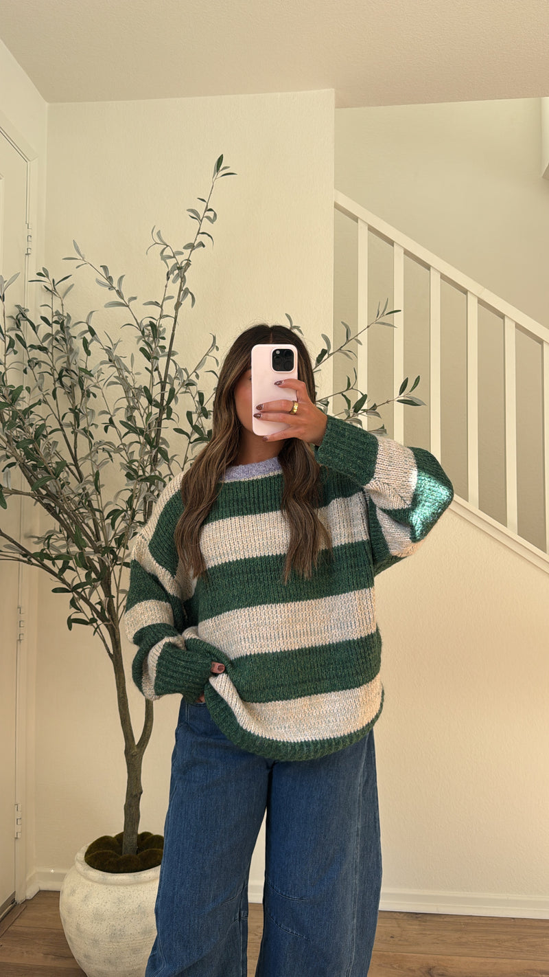 Green Striped Knit