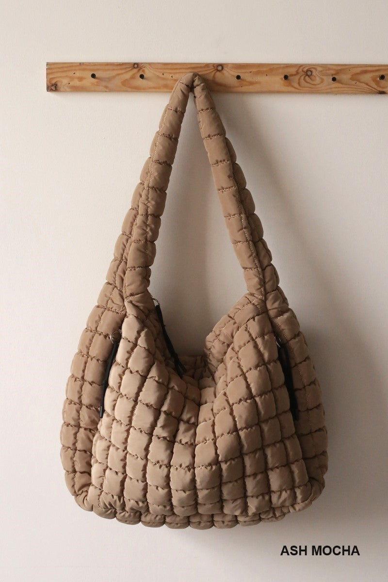 Quilted Crossbody Bag - ASH MOCHA
