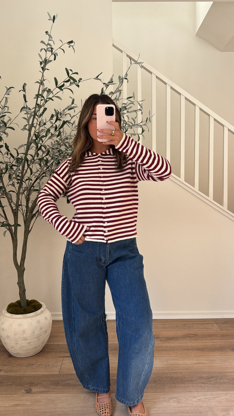 Apple Picking Knit - BURGUNDY