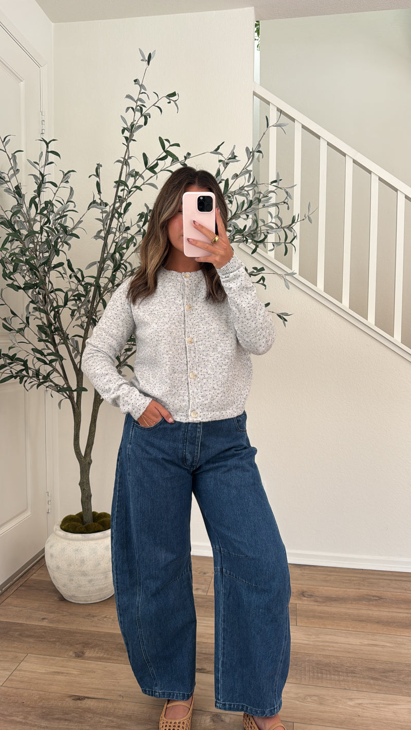 Polka Dot Lover Cardi - Grey