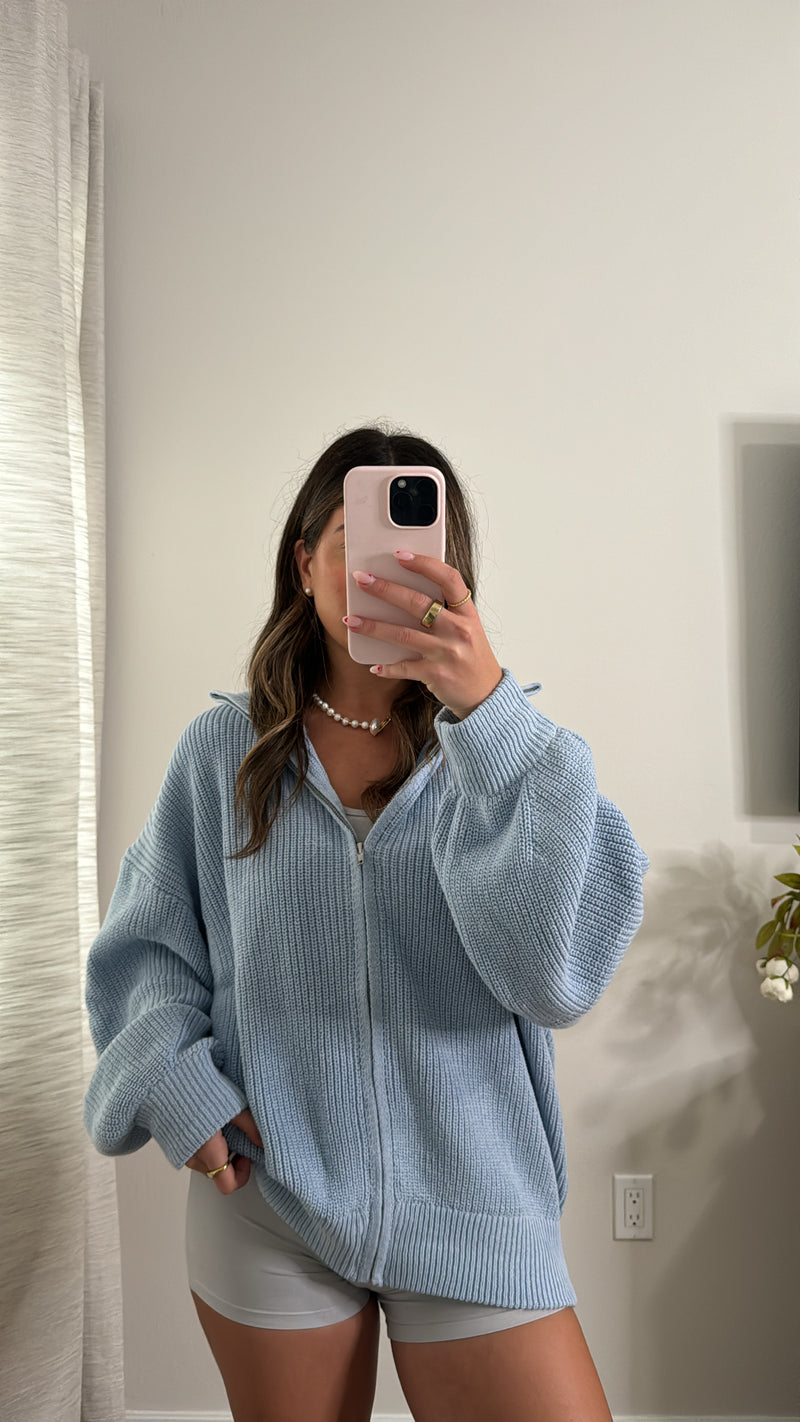 Jamie Knit Jacket - Baby Blue