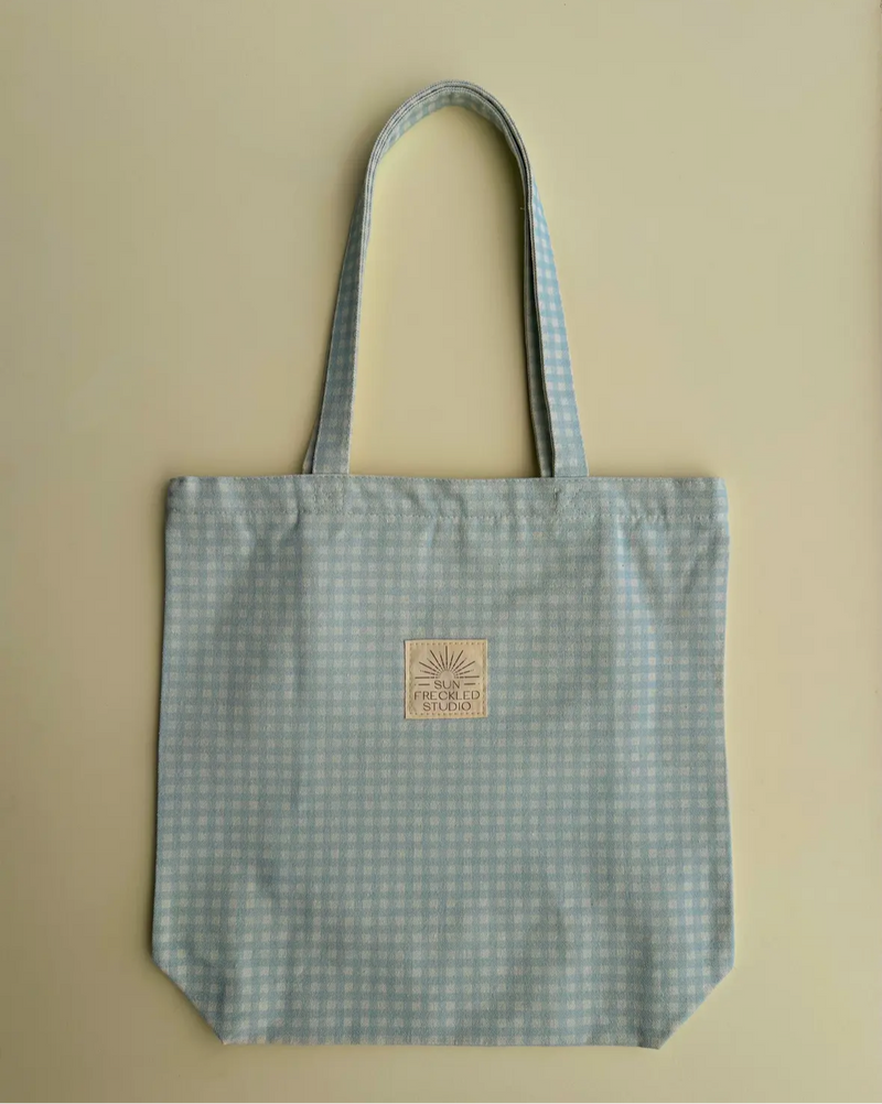 Blue Gingham Tote