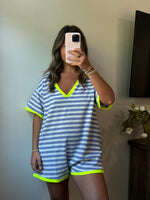Blue Splash Terry Romper