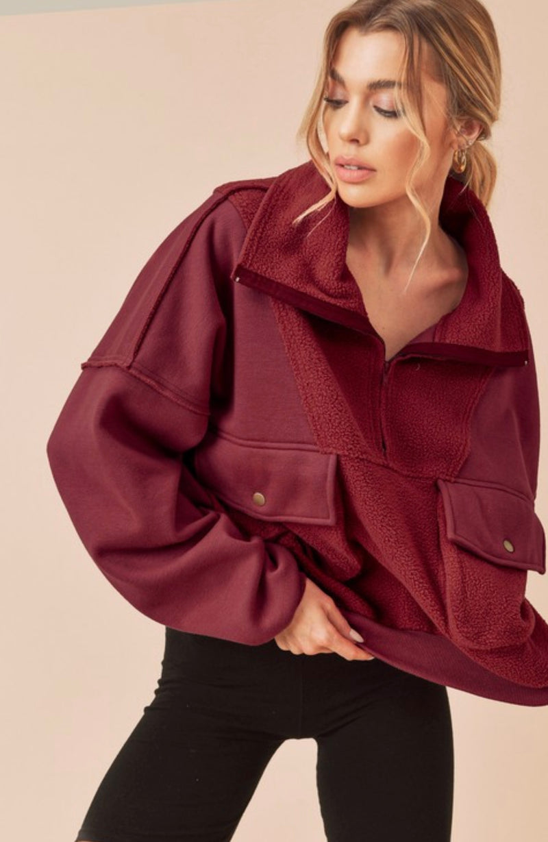 Snuggle Up Pullover - Ruby Red