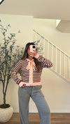 Pink Brown Knit