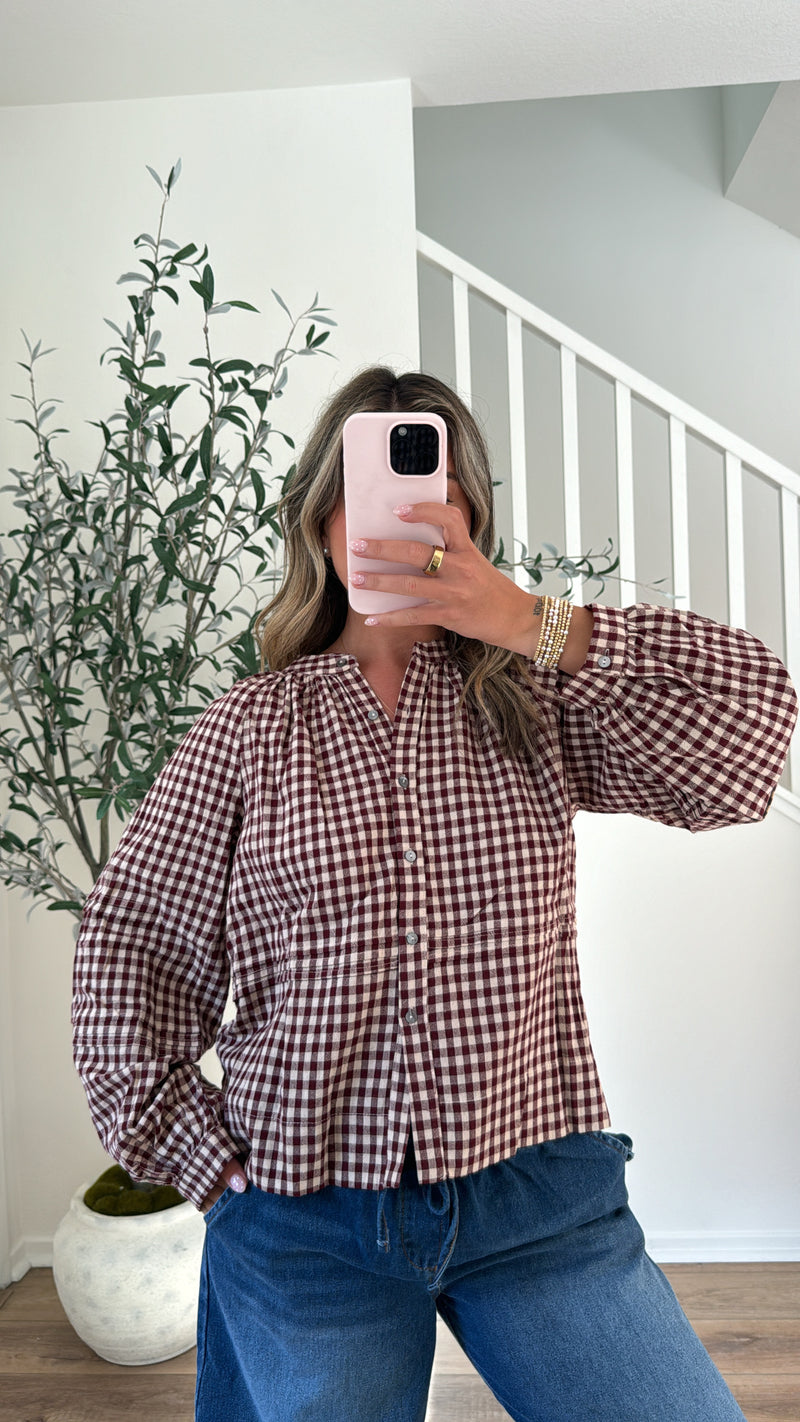 Mulberry Checkered Top