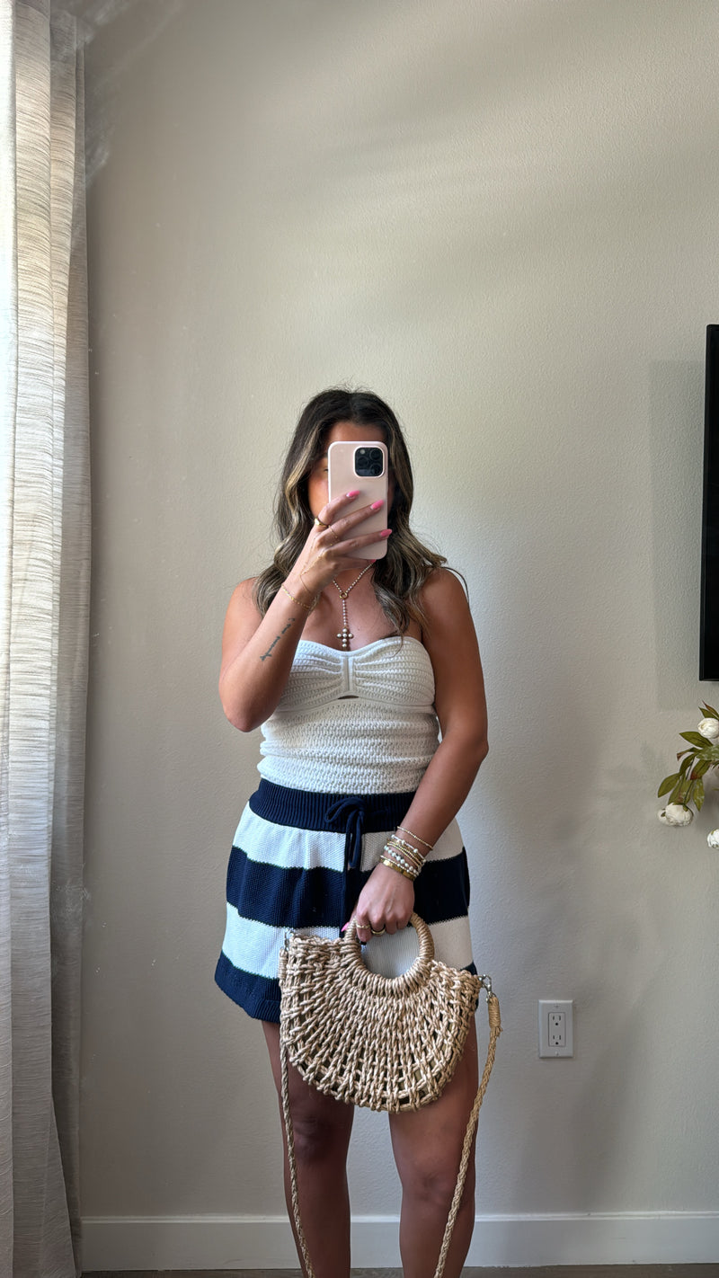 Cross Body Straw Bag