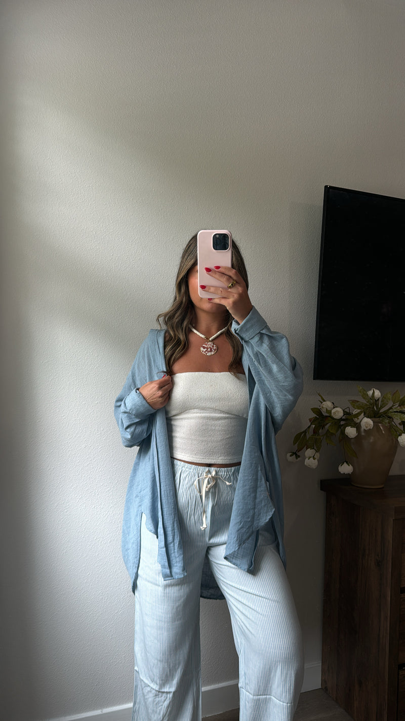 Poolside Button Up - Blue