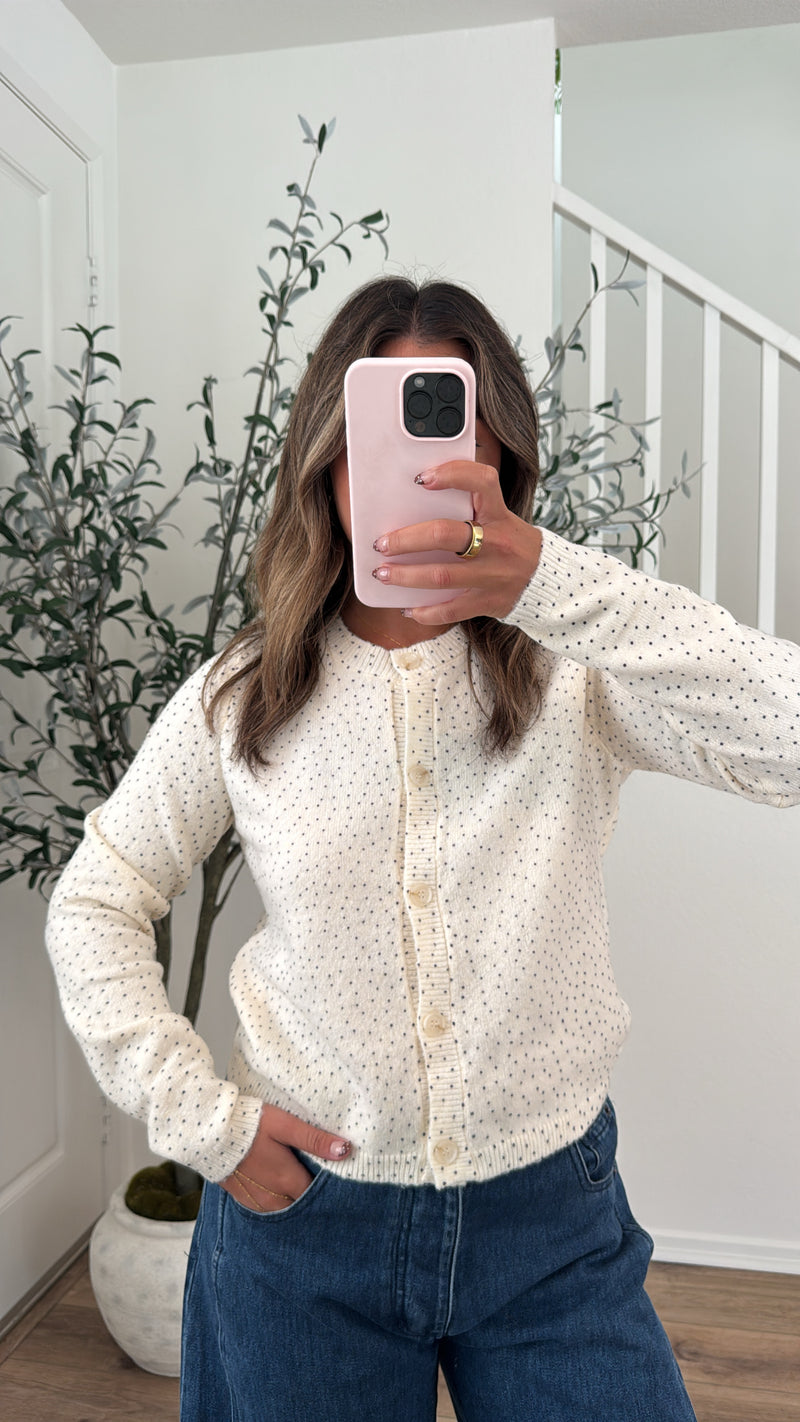 Polka Dot Lover Cardi - Cream