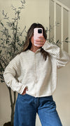 Oakley Cardigan - Striped Cream