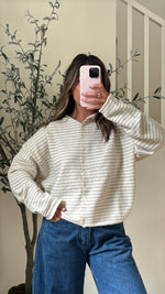 Oakley Cardigan - Striped Cream