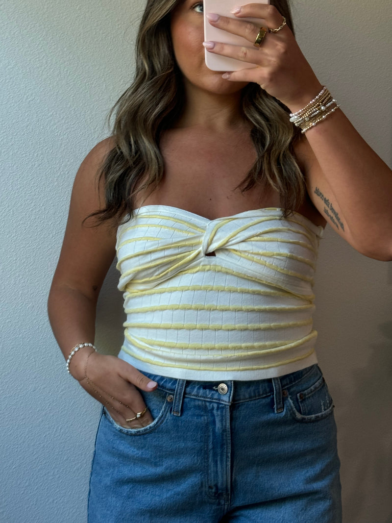 Coconut Knit Tube Top - Yellow