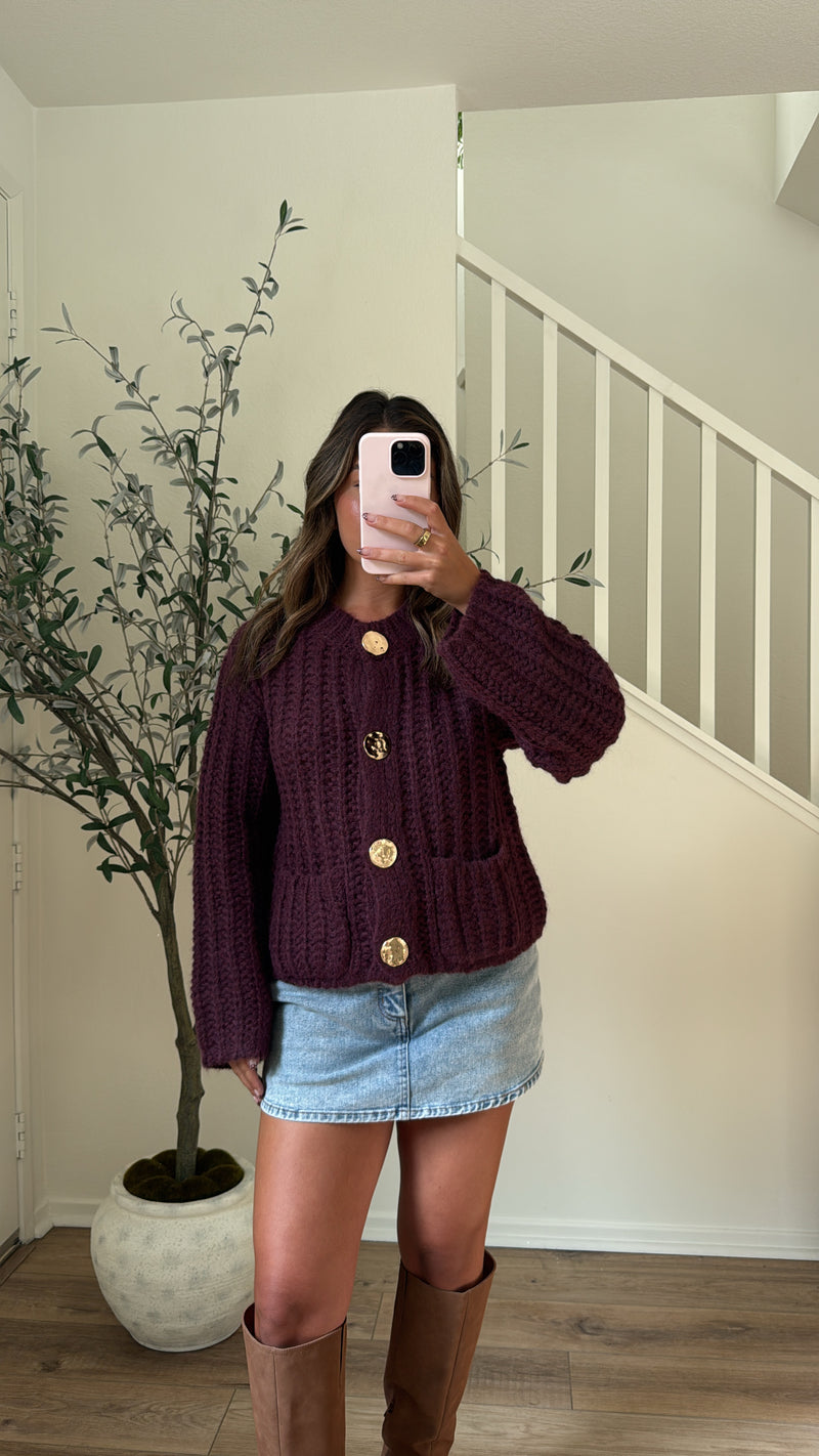 Autumn Merlot Cardigan