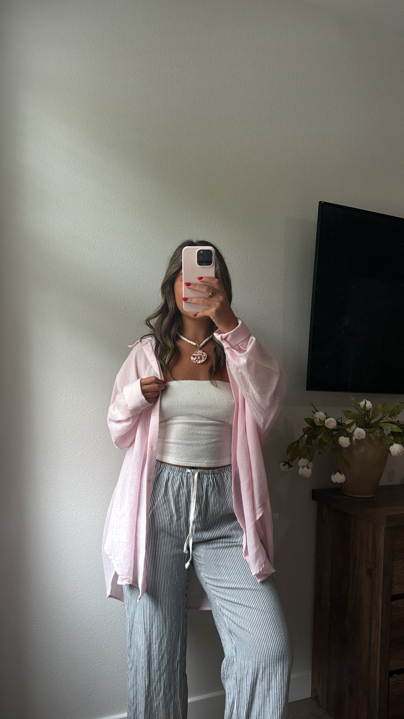 Poolside Button Up - Pink