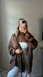 Poolside Button Up - Brown