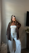 Poolside Button Up - Brown