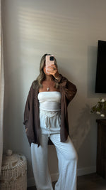 Poolside Button Up - Brown