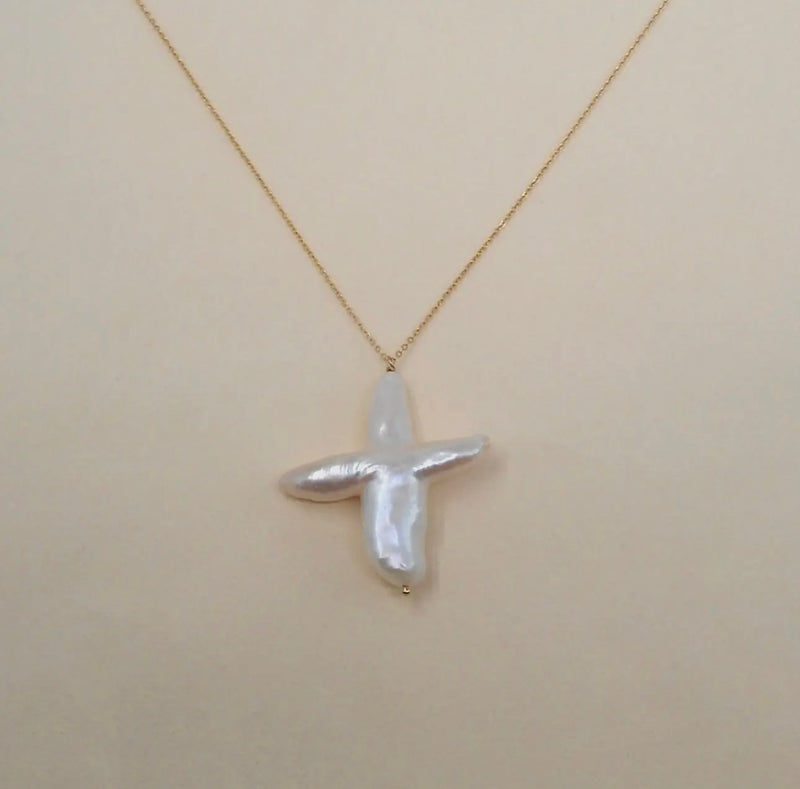 Pearl Cross Necklace