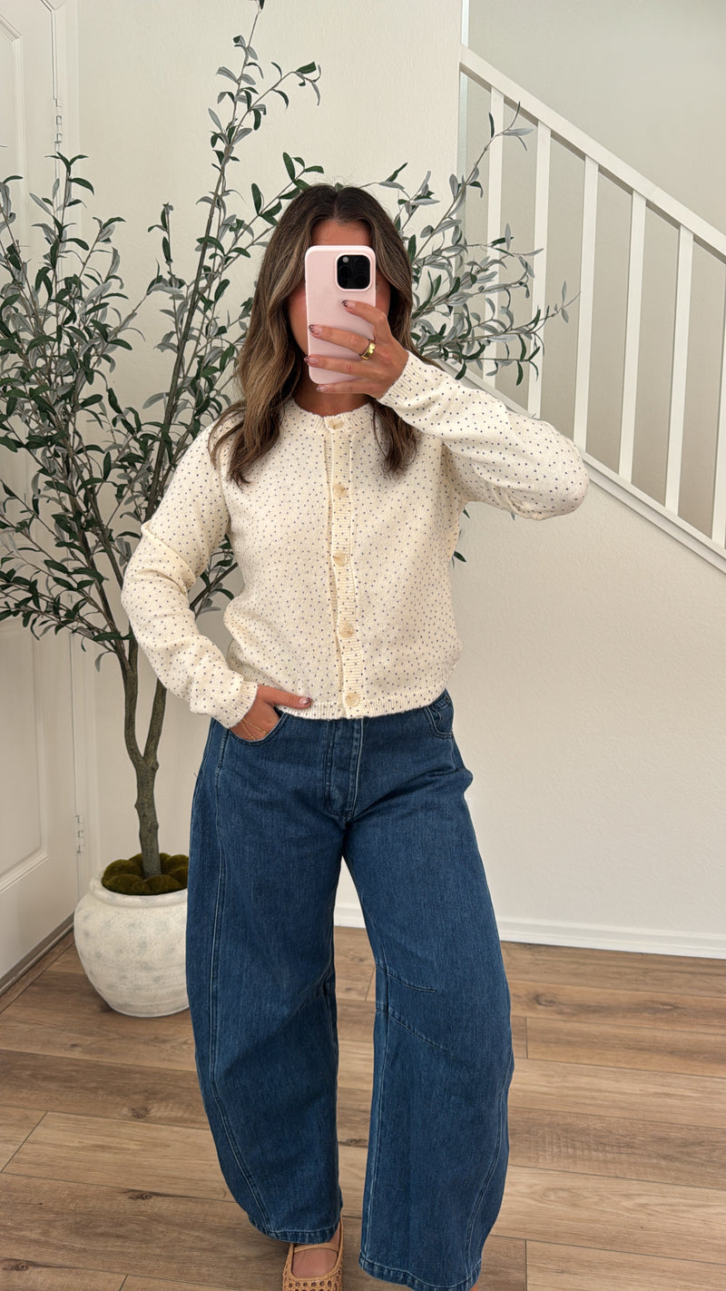 Polka Dot Lover Cardi - Cream
