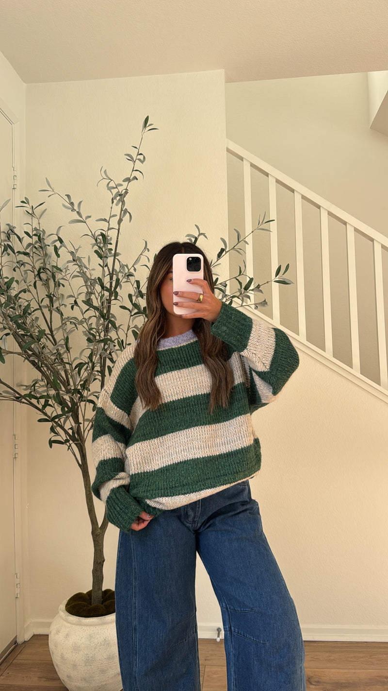 Green Striped Knit