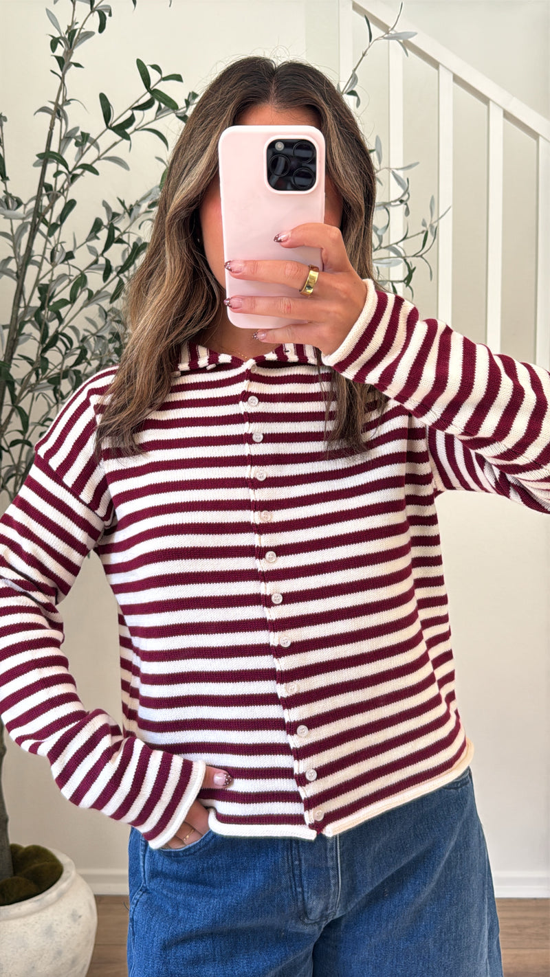 Apple Picking Knit - BURGUNDY