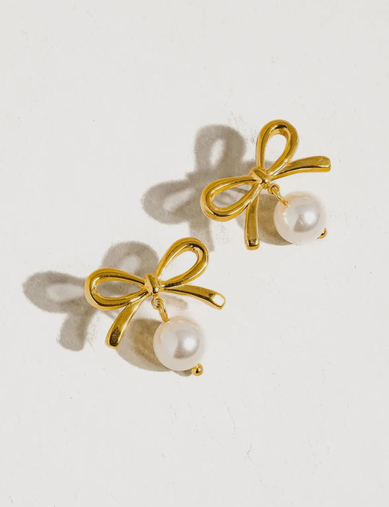 Luxe Pearl Bows Earrings