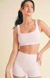 Gingham Print Ruched Bra Top