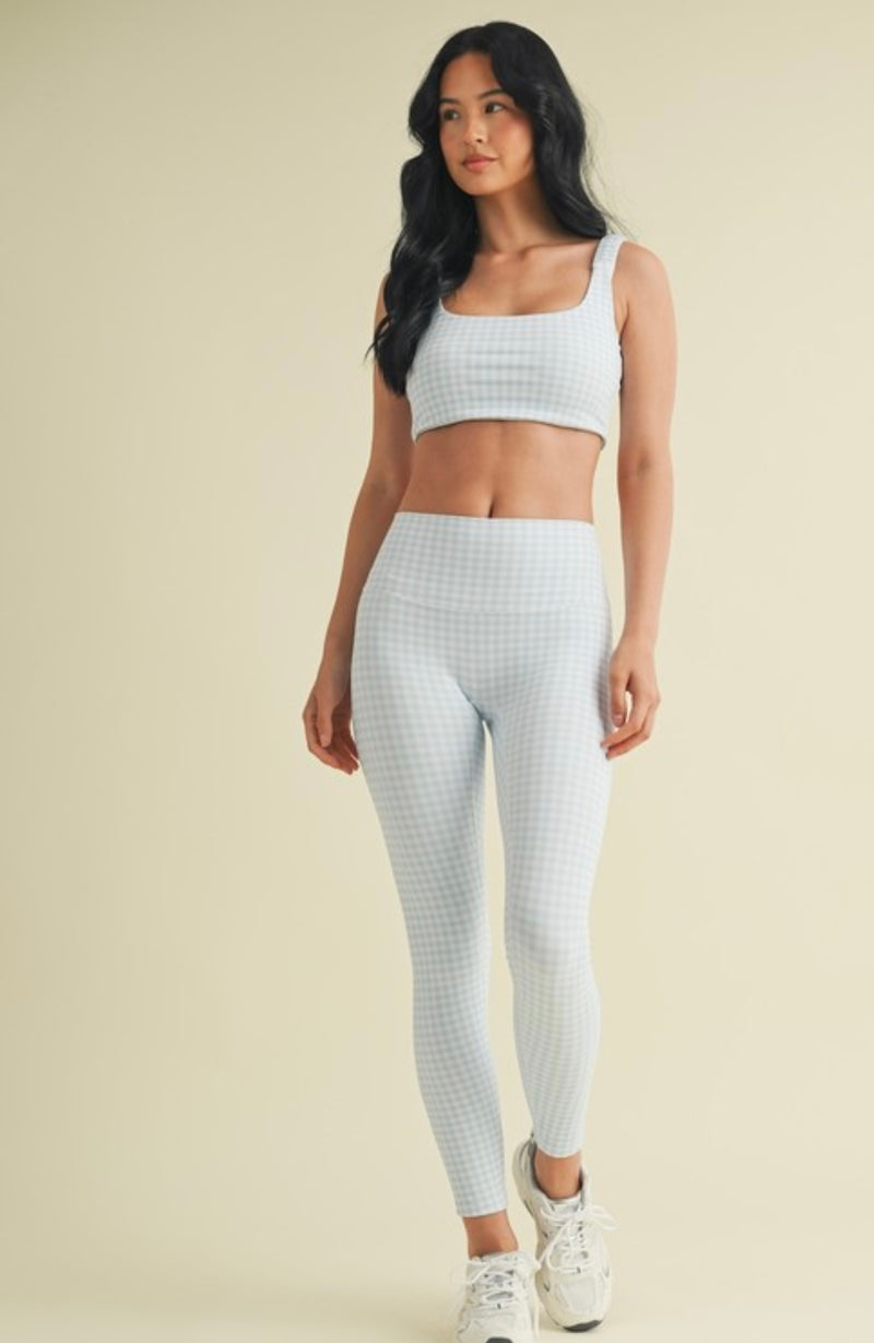 Blue Gingham Leggings