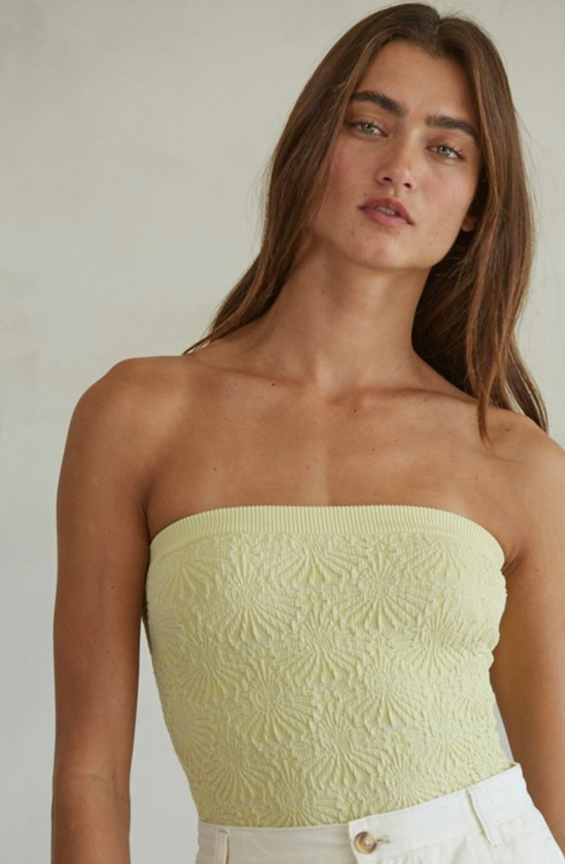 Floral Dreams Tube Top - Banana