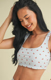 Cherry Ruched Bra Top