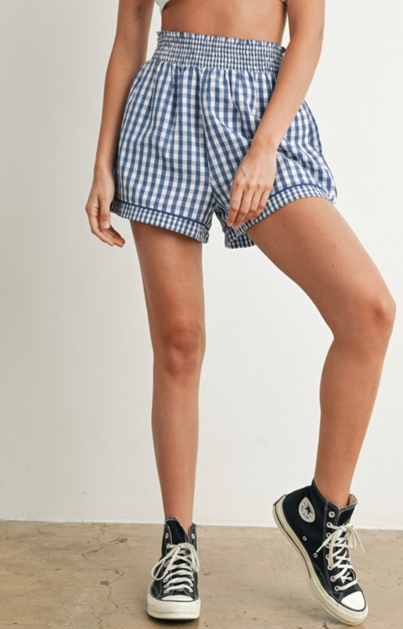 Blueberry Check Shorts