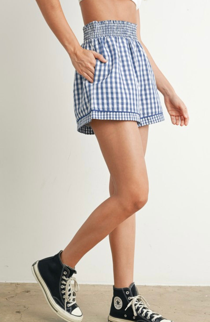Blueberry Check Shorts