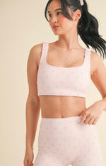 Bow Print Ruched Bra Top