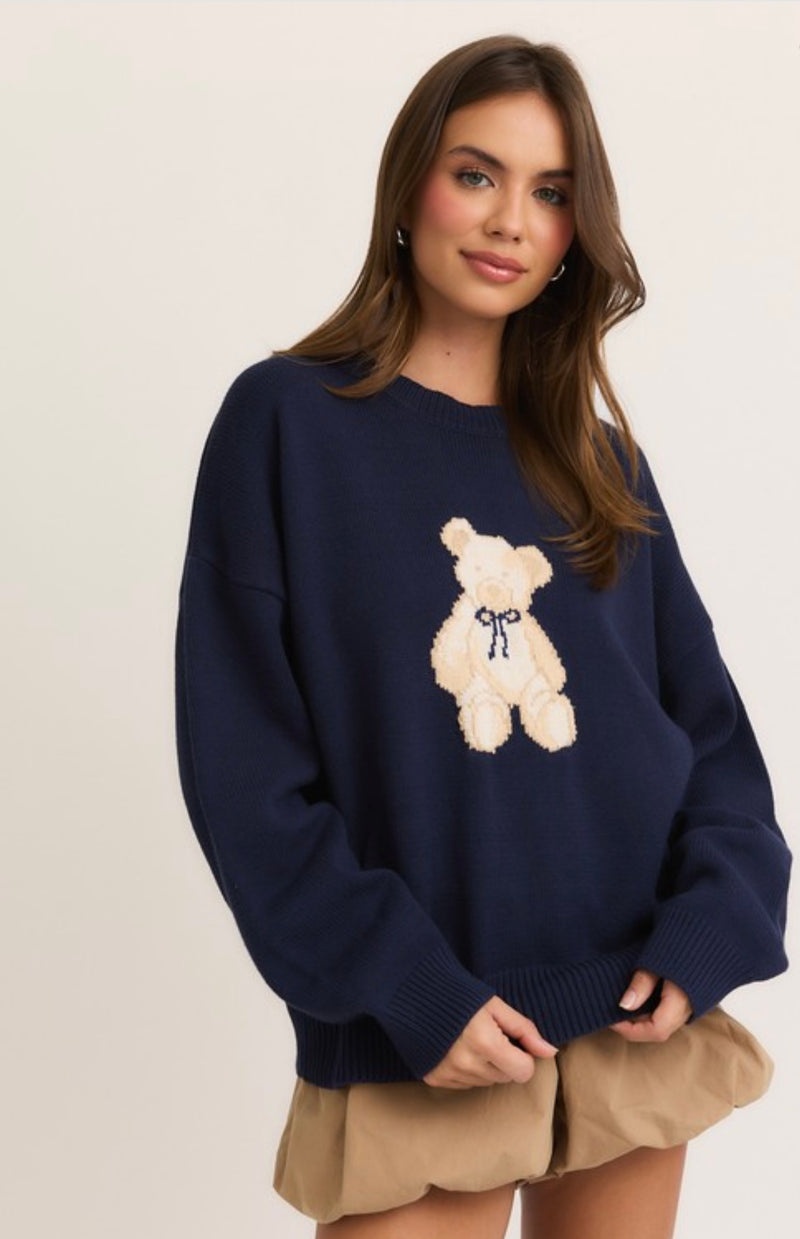 Teddy Hug Sweater - Navy