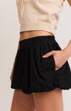 Poplin Puff Shorts - Black