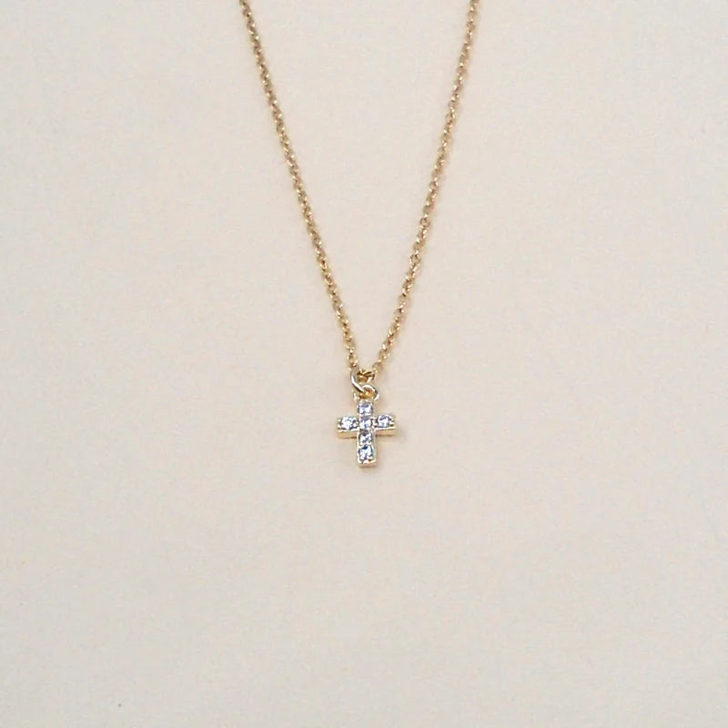 Mini CZ Cross Necklace